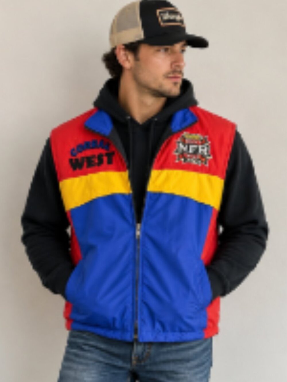 Vintage Outback Corral West NFR Rodeo Western Vest Size L